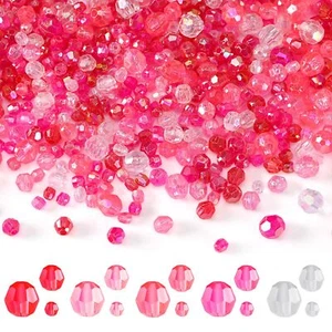 Crystal Beads, 1200Pcs Crystal Glass Beads Bulk, Clear Crystal Beads for Jewelry - Picture 1 of 5