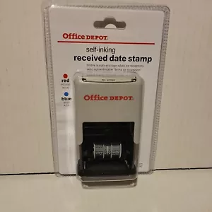 NOS Self-Inking Received Date Stamp Blue and Red 421-062 Years OOD As IS -READ - Picture 1 of 3
