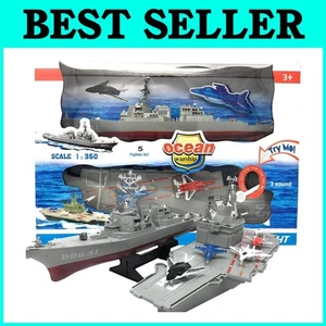 Complete Aircraft Carrier Set: 18-Inch Toy with Warships & Play Sound Features - Picture 1 of 11