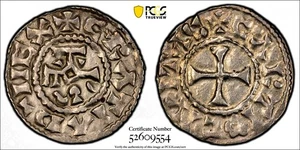 FRANCIA, RAOUL (923-936) Argento Denaro Chartres PCGS AU55 TOP GRADED Roberts-1783 - Foto 1 di 6