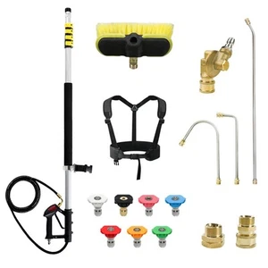 24FT Telescoping Pressure Washer Extension Wand with Brush Head, 2 Power Wash... - Picture 1 of 6