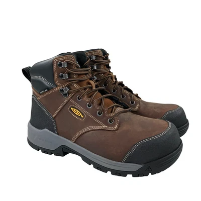 KEEN Evanston 6" Carbon Safety Toe Waterproof Work Boots Mens 8.5 D Bison/Black - Image 1 of 4