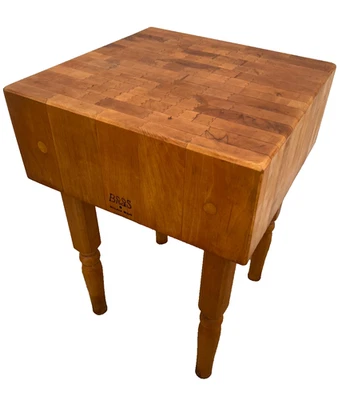 Bloque de carniceros Boos vintage, mesa de cocina tallada cola de milano maciza losa de arce Foto 1 de 4