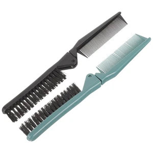 2 Pcs Folding Comb for Men Compact Hair Brush Foldable Travel Hairdressing - Picture 1 of 12