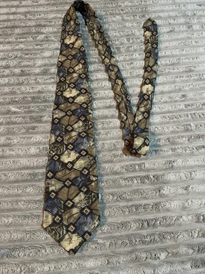 Cambridge Classics Men's Silk Tie 62” X 4" Multi-Color Brown Abstract  - Image 1 of 4