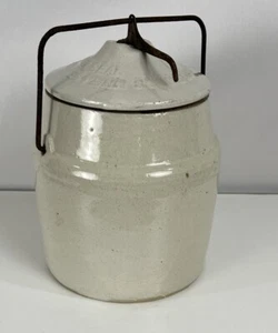 Antique WESTERN STONEWARE Lidded Jar Crock WEIR SEAL Monmouth Illinois No. 5 - Picture 1 of 16