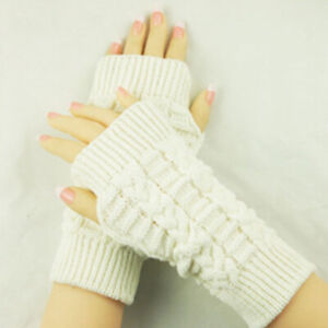 Fingerless Arm Warm Winter Knitted Gloves Hand Long Warmer Mittens Unisex F
