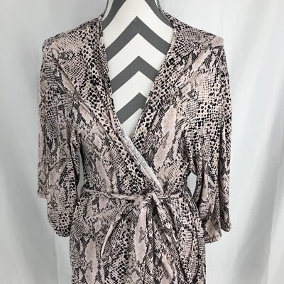 Bata de pijama Secret Treasures manga kimono rosa suave piel de serpiente grande 12-14 Foto 1 de 4