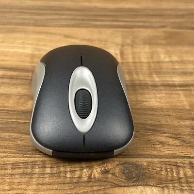 Microsoft 1057 Black/Silver 3-Button Wireless USB Receiver Optical Mouse 2000 - Image 1 of 4