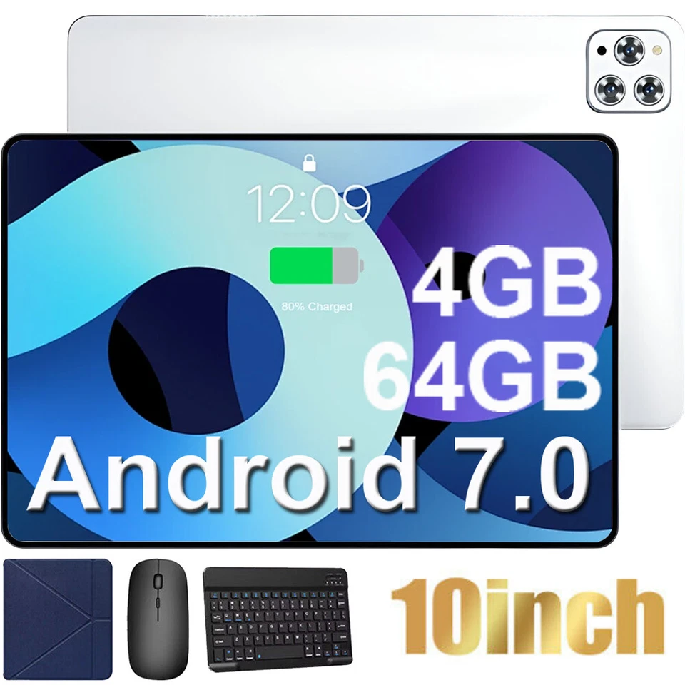 10" Tablet Android 7.0 Tablets 4GB+64GB Quad-Core PC Tablet Dual Camera 5000mAh - Image 1 of 4
