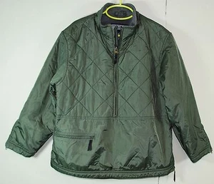 Lands' End Kids Fleece Lined Jacket - Green Nylon Windbreaker Shell - Boys 6X-7 - Picture 1 of 8