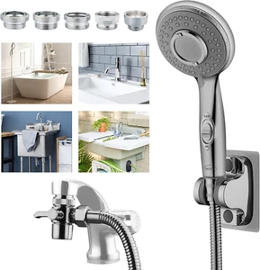 Shower Head Sink-Faucet Bathtub-Bathroom-Garden - Hose Sprayer Attachment(5 Adap - Picture 1 of 12