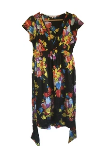 Maternity Red Herring Debenhams Black Patterned Dress UK 10 - Picture 1 of 7