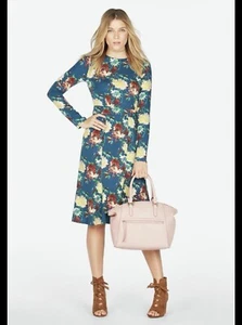 JustFab Floral Print Midi Dress Long Sleeve Casual Party Dress 2X - Picture 1 of 6