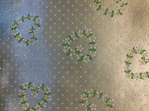 Vintage Satin Fabric Pale Mint green embossed floral hearts Beautiful 78"x44" - Picture 1 of 10
