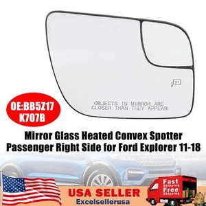 Mirror Glass Heated Convex Spotter Passenger Right Side for Ford Explorer 11-18 - Picture 1 of 10