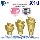 10x Set Abutment Angulated 18° Conical Loc-In Attachment NP Soft Cap