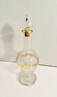 Vintage Avon Collectible Glass Bottle, Gold Floral Pattern, Corked Glass Stopper