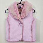 Baby Gap faux fur and suede vest bow front detail with side pockets size 18-24 M