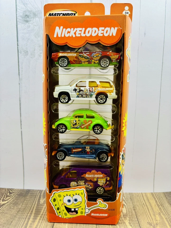 Matchbox Nickelodeon 2003 paquete de 5 con Bob Esponja verde lima Volkswagen Beetle 1962 Foto 1 de 4