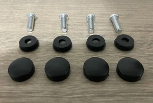 JUEGO DE 4 sujetadores negros tapas placa de matrícula/marco de etiqueta para automóvil camión tornillos cubiertas - Imagen 1 de 4