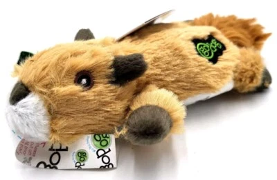 GoDog Flatz Flattie Squirrel Small Squeaky Toss & Shake Dog Toy 7"