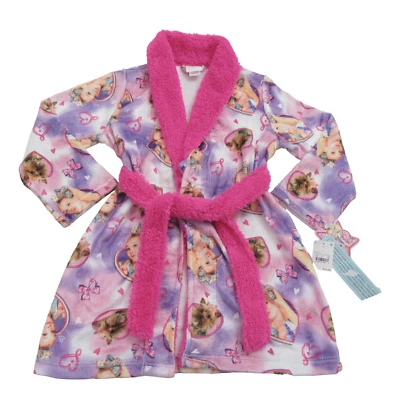 Jojo Siwa Girls Sleepwear Size S Robe Soft & Cozy Graphic Purple Pink - Image 1 of 4