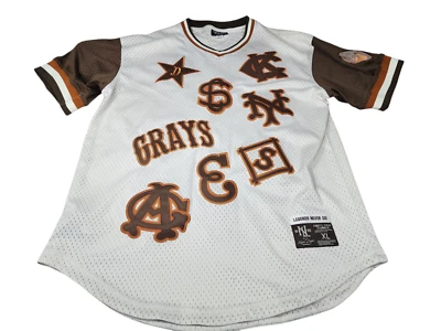 Camiseta deportiva de béisbol de la Liga Negra de franelas de campo Ebbets talla XL estampada por todas partes Foto 1 de 4