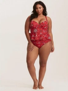 Torrid Underwire Push-Up Peplum Tankini Set Size 3 - Picture 1 of 4
