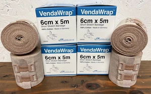 VendaWrap Short Stretch Compression Bandage 100% Cotton - 4 Rolls (6cm x 5m) - Picture 1 of 5