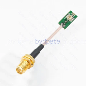 RP-SMA female Bulkhead to IPX IPX1 UFL male pin SMD SMT PCB RG178 Coax Cable RF - Picture 1 of 7