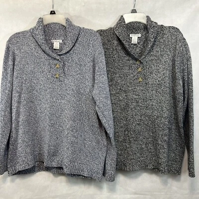 Hastings & Smith Women’s Sweater Lot Of Two Blue Black Size 1X - Image 1 of 4