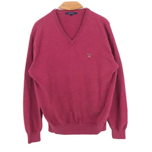 GANT - Suéter Rojo De Punto Con Escote En V Para Hombre Tamaño L - Imagen 1 de 9