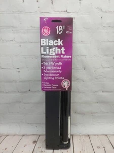 GE 18" Psychedelic Black Light Fluorescent Fixture & Bulb - Portable Mountable - Picture 1 of 5