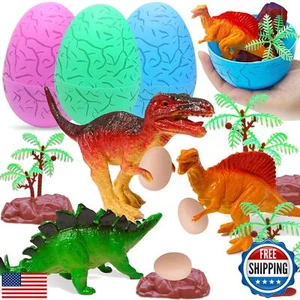 3 Pack 4.7" Easter Dinosaur Eggs with 12 Toys, Large Easter Eggs Prefilled Re - Picture 1 of 5