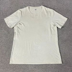 Uniqlo Supima Cotton T Shirt Men's Medium Cream Essential Crewneck - Picture 1 of 5