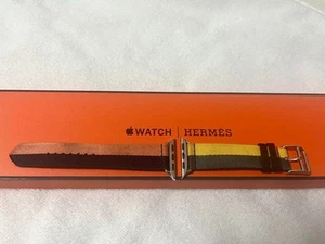 HERMES Apple Watch Multicolor Nylon Band Single Tour Twill Casaque Used w/Case - Zdjęcie 1 z 6