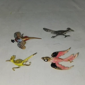 Vtg Mamselle & Marcel Boucher LOT OF 4 Birds 50s-60s Brooch Costume Jewlery - Picture 1 of 12