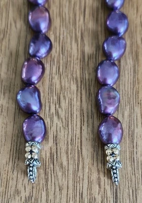 HE Barbara Bixby Couture "Roses Never Die" 紫色珍珠项链 — 第 1/4 张图片