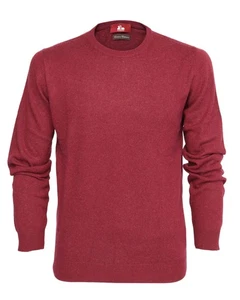 NWT EZZELINO SWEATER wool cashmere crewneck burgundy 2-ply luxury Italy 2XL - Picture 1 of 2