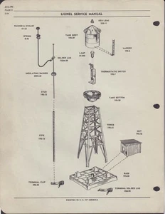 ORIGINAL Lionel O-Ga Service Manual & Parts List 193 Flashing Tower 1954-59 - Picture 1 of 1