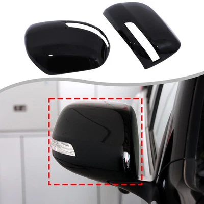 Gloss Black Side Rearview Mirror Shell Cover For Toyota Land Cruiser Prado 10-19 Foto 1 de 4