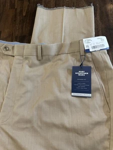 Hart Schaffner Marx Dress Pants 42R Chicago Fit Olive Brown Wool NWT Unfinished - Picture 1 of 11