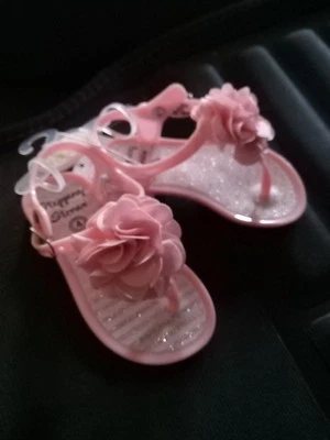 Bebé Niña Gladiador Jalea Sandalias Playa 3D Rosa Flor NUEVAS Talla 4 (9-12 Mo) Foto 1 de 4