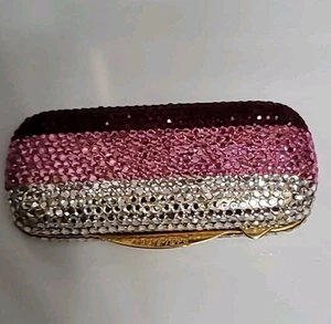 Judith Leiber Pillbox Gold Rhine Multi Crystal Pill box Large Oval Vintage - Picture 1 of 18