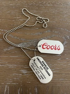 Vintage 1986 Coors Disabled American Veterans Dog Tags - Picture 1 of 2