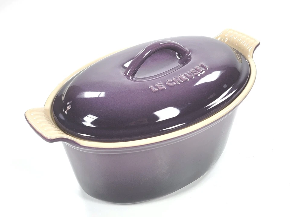 Le Creuset Stoneware Oval Terrine with Lid 20cm color ~ CASSIS Purple NWT - Image 1 of 4