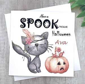 Personalised Halloween Card Daughter Granddaughter, Niece, Friend, Sister, Cute