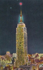 Nueva York, NY PC. 'Edificio Empire State y torre de televisión por la noche.' Nueva York. Lino. UNP. - Imagen 1 de 2