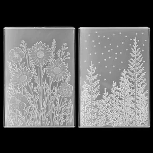2pcs Embossing Folders, 4.5x6.3 Inch Textured Daisy Flower 3D Tree Woodland B... - Picture 1 of 2